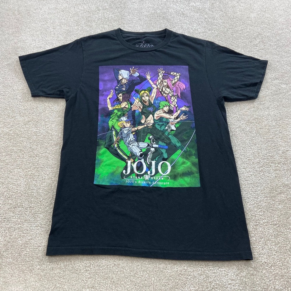 JoJo Bizarre Adventure Shirt Men Small Black Stone Ocean Graphic